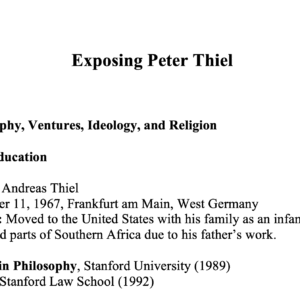 Exposing Peter Thiel
