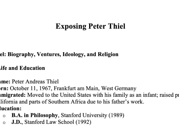 Exposing Peter Thiel